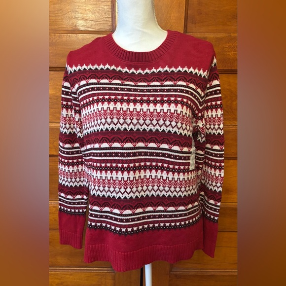 Croft & Barrow Women’s Red Patterned Sweater - Picture 1 of 7